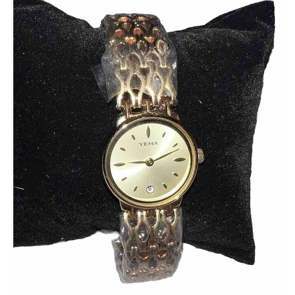 YEMA Paris YA216 Women's Gold-tone Quartz Sport Watch 3-ATM *NEW‎ VINTAGE WOB - Picture 1 of 12